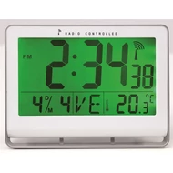 Falióra, rádióvezérlésű, LCD kijelzős, 22x20 cm, ALBA "Horlcdnew", ezüst Falióra, rádióvezérlésű, LCD kijelzős, 22x20 cm, ALBA "Horlcdnew", ezüst