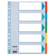 Regiszter, karton, A4, 5 részes, írható előlappal, ESSELTE "Standard", színes Regiszter, karton, A4, 5 részes, írható előlappal, ESSELTE "Standard", színes