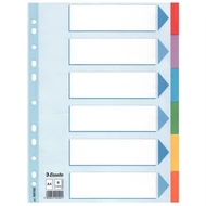 Regiszter, karton, A4, 6 részes, írható előlappal, ESSELTE "Standard", színes Regiszter, karton, A4, 6 részes, írható előlappal, ESSELTE "Standard", színes