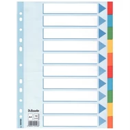 Regiszter, karton, A4, 10 részes, írható előlappal, ESSELTE "Standard", színes Regiszter, karton, A4, 10 részes, írható előlappal, ESSELTE "Standard", színes
