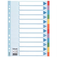 Regiszter, karton, A4, 12 részes, írható előlappal, ESSELTE "Standard", színes Regiszter, karton, A4, 12 részes, írható előlappal, ESSELTE "Standard", színes