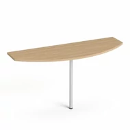 Tárgyalótoldat, íves, szürke fémlábbal, 45x140 cm, MAYAH "Freedom SV-49", kőris