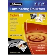 Meleglamináló fólia, 125 mikron, 54x86 mm, fényes, 100 db, FELLOWES