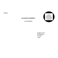 102x155 mm-es ENYVEZETT VÁLASZBORÍTÉK