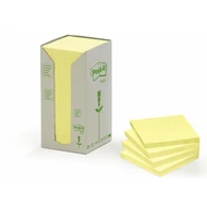 Öntapadó jegyzettömb, 76x76 mm, 16x100 lap, környezetbarát, 3M POSTIT, sárga