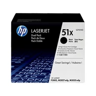 Q7551XD Lézertoner LaserJet P3005, M3027MFP nyomtatókhoz, HP fekete, 2*13k (eredeti)