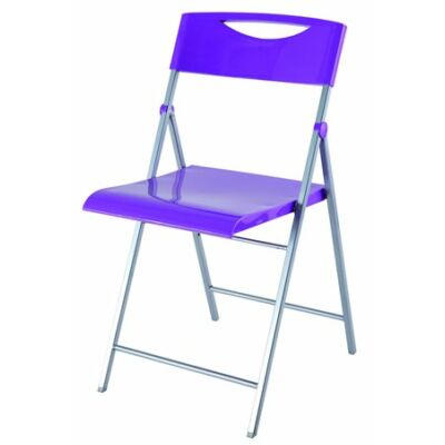 Összecsukható szék, fém és műanyag, ALBA "Smile" lila