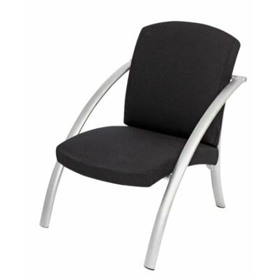 Ügyfélváró szék, fém és szövet, ALBA "Nova1", fekete