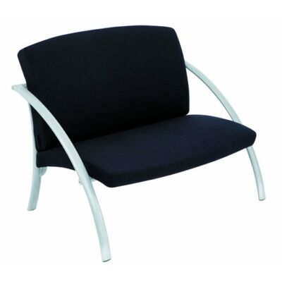Ügyfélváró szék, fém és szövet, ALBA "Nova2", fekete