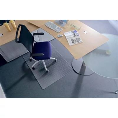 Székalátét, kemény felületre, E forma, 75x120 cm, RS OFFICE "Roll-o-Grip"