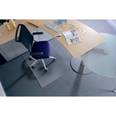 Székalátét, szőnyegre, E forma, 90x120 cm, RS OFFICE "Roll-o-Grip"