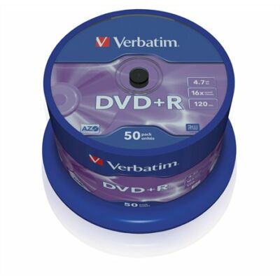 DVD+R lemez, AZO, 4,7GB, 16x, hengeren, VERBATIM