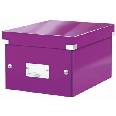 Irattároló doboz, A5, lakkfényű, LEITZ "Click&Store", lila