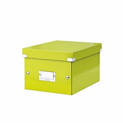 Irattároló doboz, A5, lakkfényű, LEITZ "Click&Store", zöld