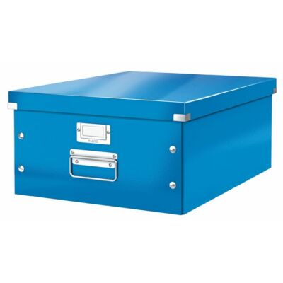 Irattároló doboz, A3, lakkfényű, LEITZ "Click&Store", kék