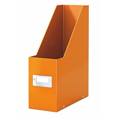 Iratpapucs, PP/karton, 95 mm, lakkfényű, LEITZ "Click&Store", narancssárga