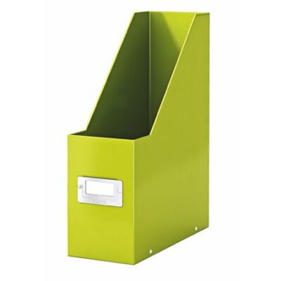 Iratpapucs, PP/karton, 95 mm, lakkfényű, LEITZ "Click&Store", zöld