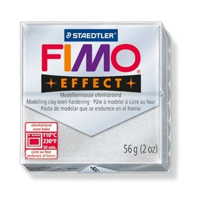 Gyurma, 56 g, égethető, FIMO "Effect", ezüst