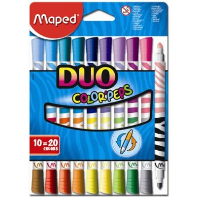Filctoll készlet, mosható, MAPED "Color`Peps Duo", 20 különböző szín