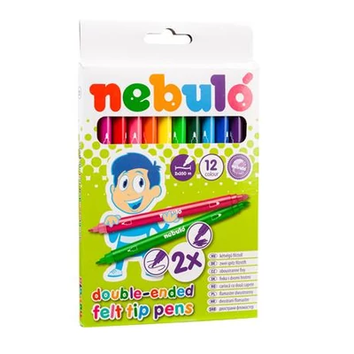 Filctoll készlet, kétvégű, 12 darabos, NEBULÓ