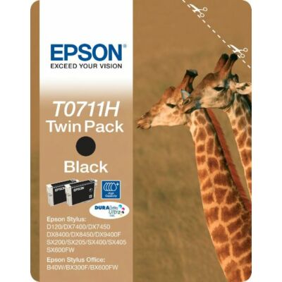 EPSON -  Epson T0711H Black eredeti dupla tintapatron (1 db esetén)