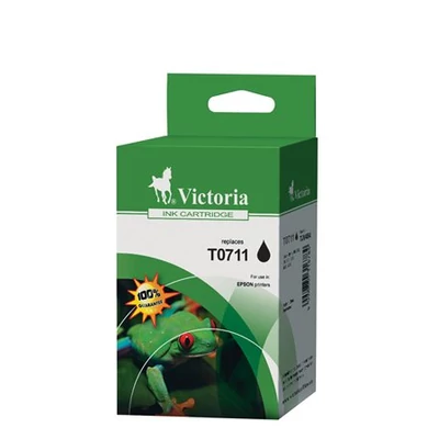 T0711 Tintapatron Stylus D78, D92, D120 nyomtatókhoz, VICTORIA fekete, 7,4ml (kompatibilis)