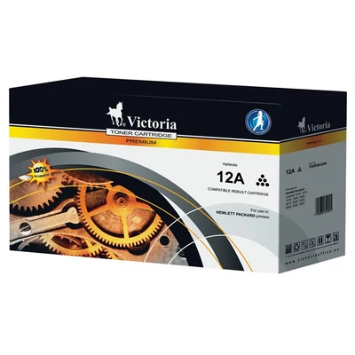 12A Lézertoner LaserJet 1010, 1015, 1018 nyomtatókhoz, VICTORIA fekete, 2k (kompatibilis)