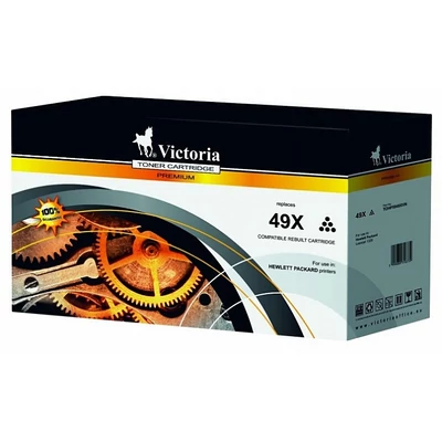 49X Lézertoner LaserJet 1320, 3390, 3392 nyomtatókhoz, VICTORIA fekete, 6k (kompatibilis)