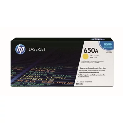 CE272A Lézertoner ColorLaserJet CP5525 nyomtatóhoz, HP 650A sárga, 15k (eredeti)