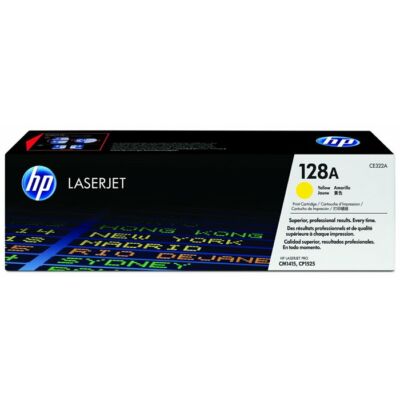 CE322A Lézertoner Color LaserJet Pro CM1415, CP1525N nyomtatókhoz, HP 128A sárga, 1,3K (eredeti)