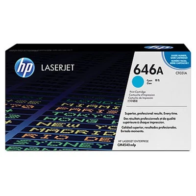 CF031A Lézertoner ColorLaserJet Pro CM4540 nyomtatóhoz, HP 646A kék, 12,5k (eredeti)